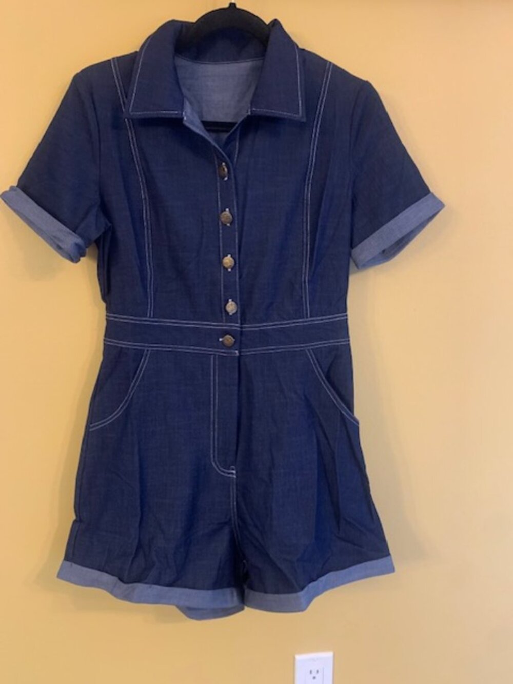 New with Tags – Medium | 70s-Inspired Denim Romper